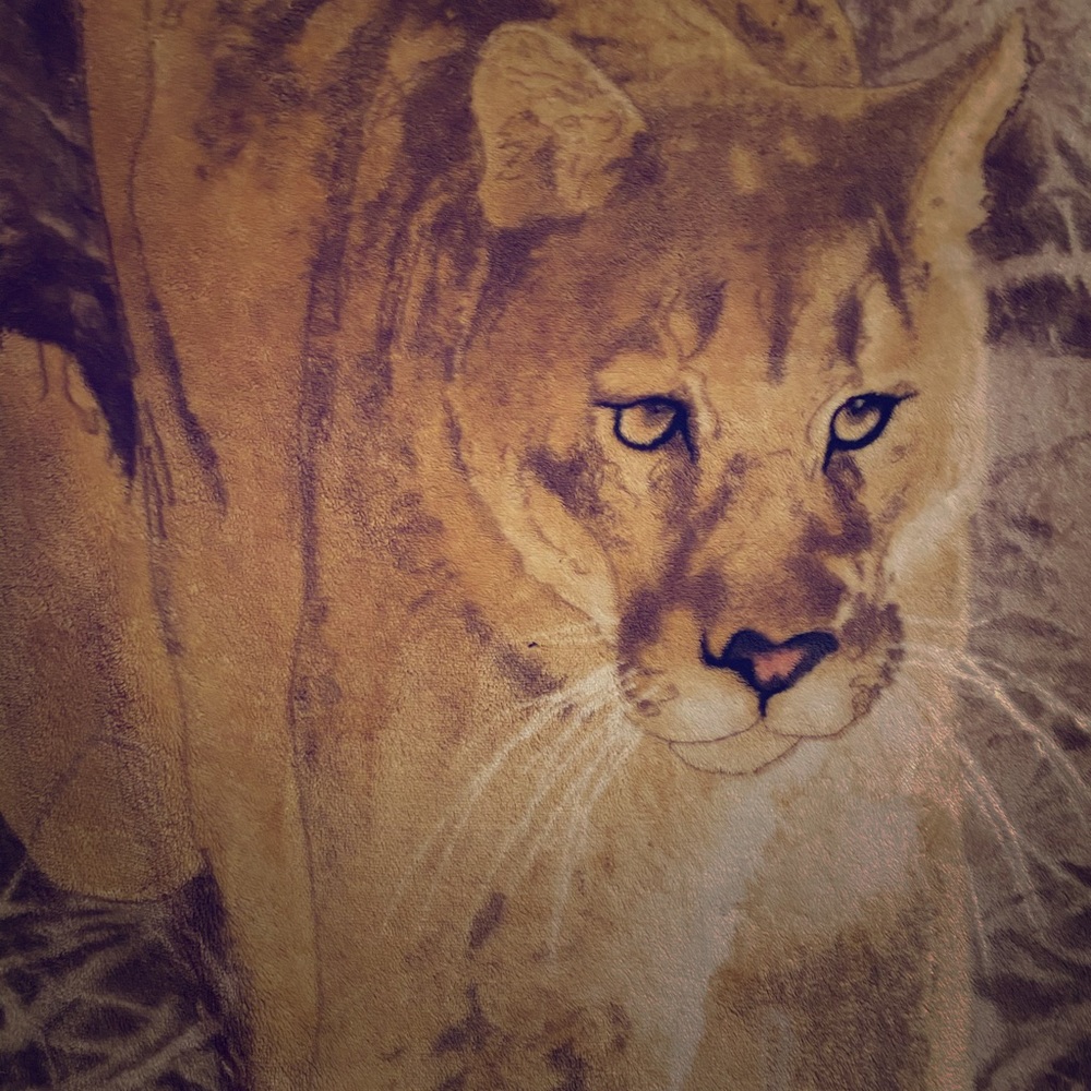 Lion fleece throw cover